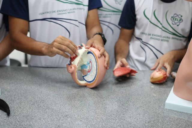 AULA DE BIOLOGIA NO NOVO LABORATÓRIO